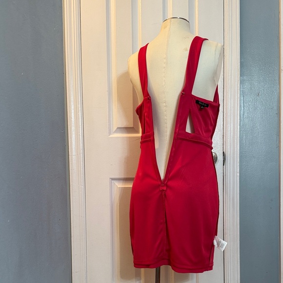 Macy's Vibrant Red Scalloped Mini Dress - Picture 8 of 11